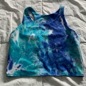 Vogo athletics women’s cropped tank top blue Tyesha dye sz. Medium